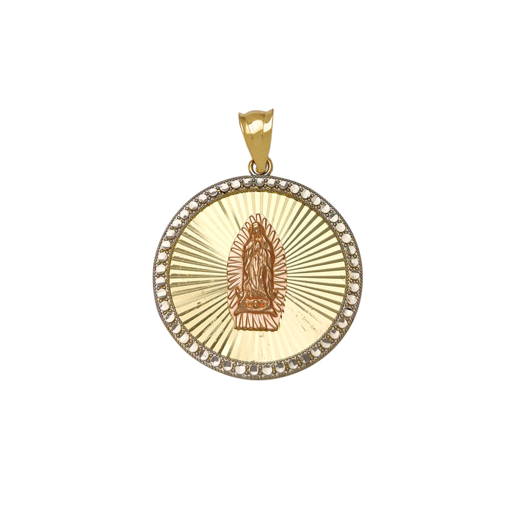 Milgrained Round Virgin Mary Pendant (14K) Popular Jewelry New York