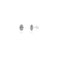 Mini Hamsa Hand CZ Stud Earrings (14K) Popular Jewelry New York