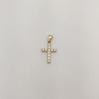Mini Diamond Xaç asma (14K) Popular Jewelry New York