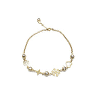 Mix Objects CZ Anklet 3 (14K)