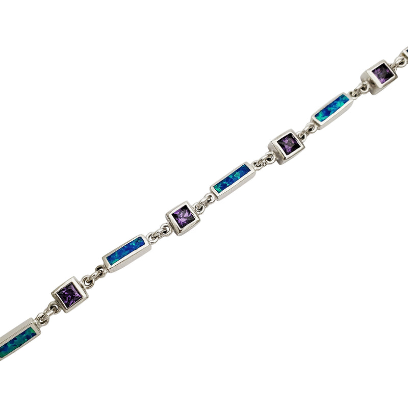 Mix Opal Cubic Zirconia Bracelet (Silver)
