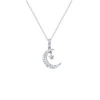 Moon & Star Necklace (Silver)