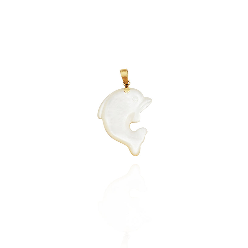 Mother of Pearl Dolphin Pendant (14K)