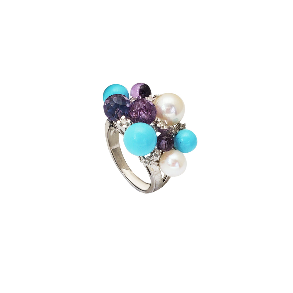 Multi Stone Party Ring (14K)