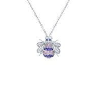 Multicolor Bee Necklace (Silver)