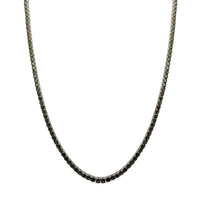 Faux Mystic Topaz Round-Cut Tennis Chain (Silver)
