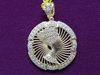 Iced-Out Nefertiti Medallion Pendant 10K - ເພັດໂຊກດີ恆福金金行 New York City 169 Canal Street 10013 ຮ້ານຂາຍເຄື່ອງປະດັບ Playboi Charlie Chinatown @luckydiamondny 2124311180