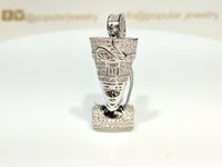 Iced-Out Nefertiti Pendant Silver - Popular Jewelry