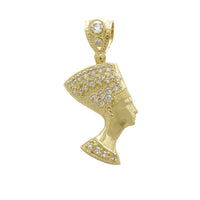 Pendant Nefertiti CZ (14K) Deheb Isfar 14 Karat, Żirkonju Kubu, Popular Jewelry NY