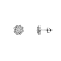 Diamond Cluster Octagonal Stud Earrings (14K)