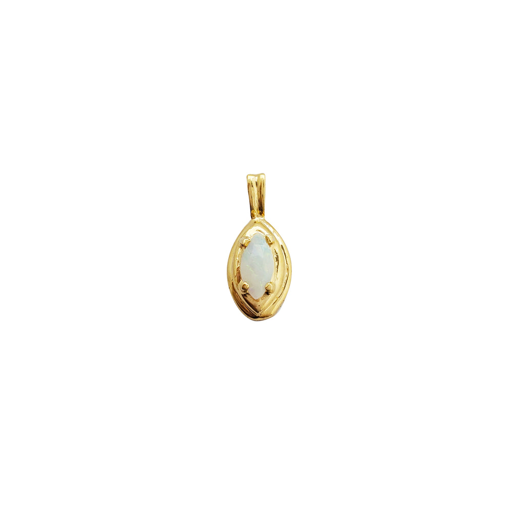 Marquise Shape Opal Pendant (14K)