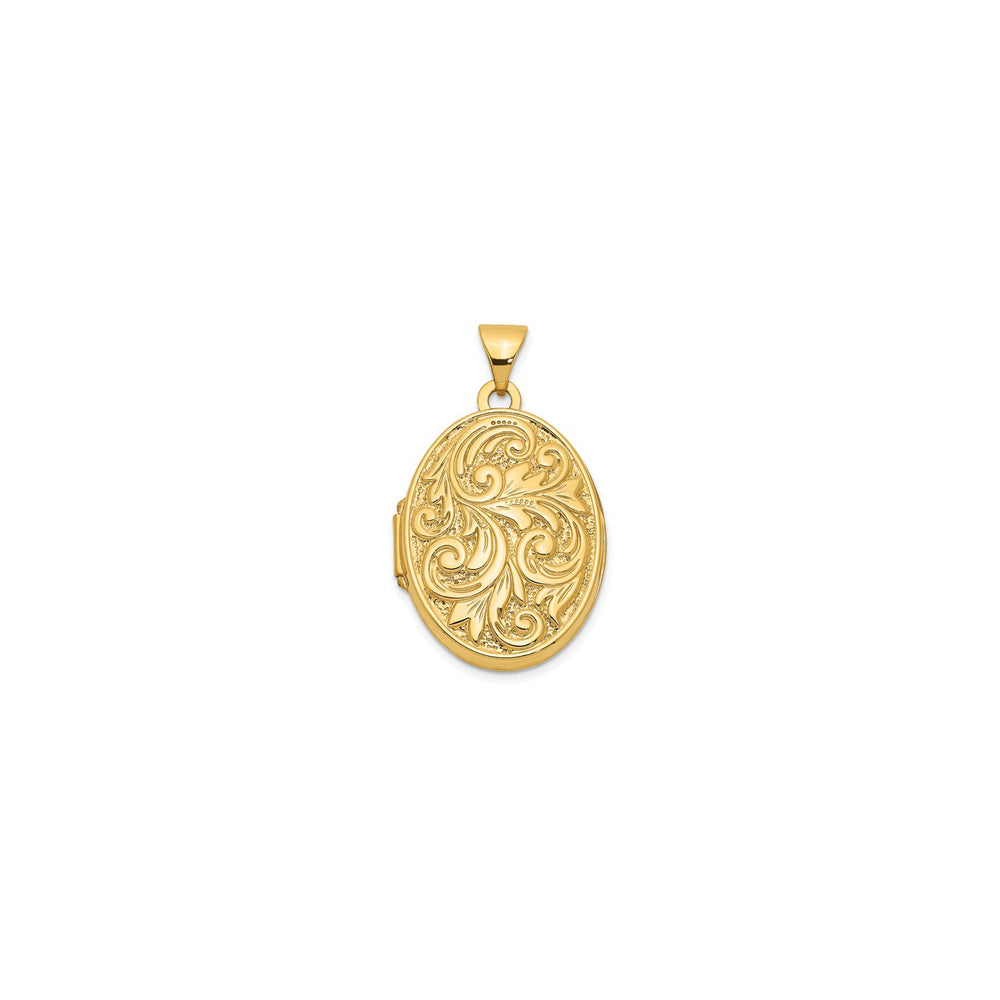 Oval Shape With Love You Always Locket Pendant (14K)