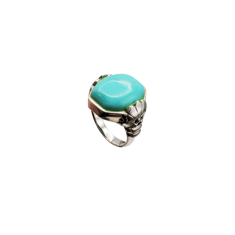 Octagon Turquoise Ring (Silver)