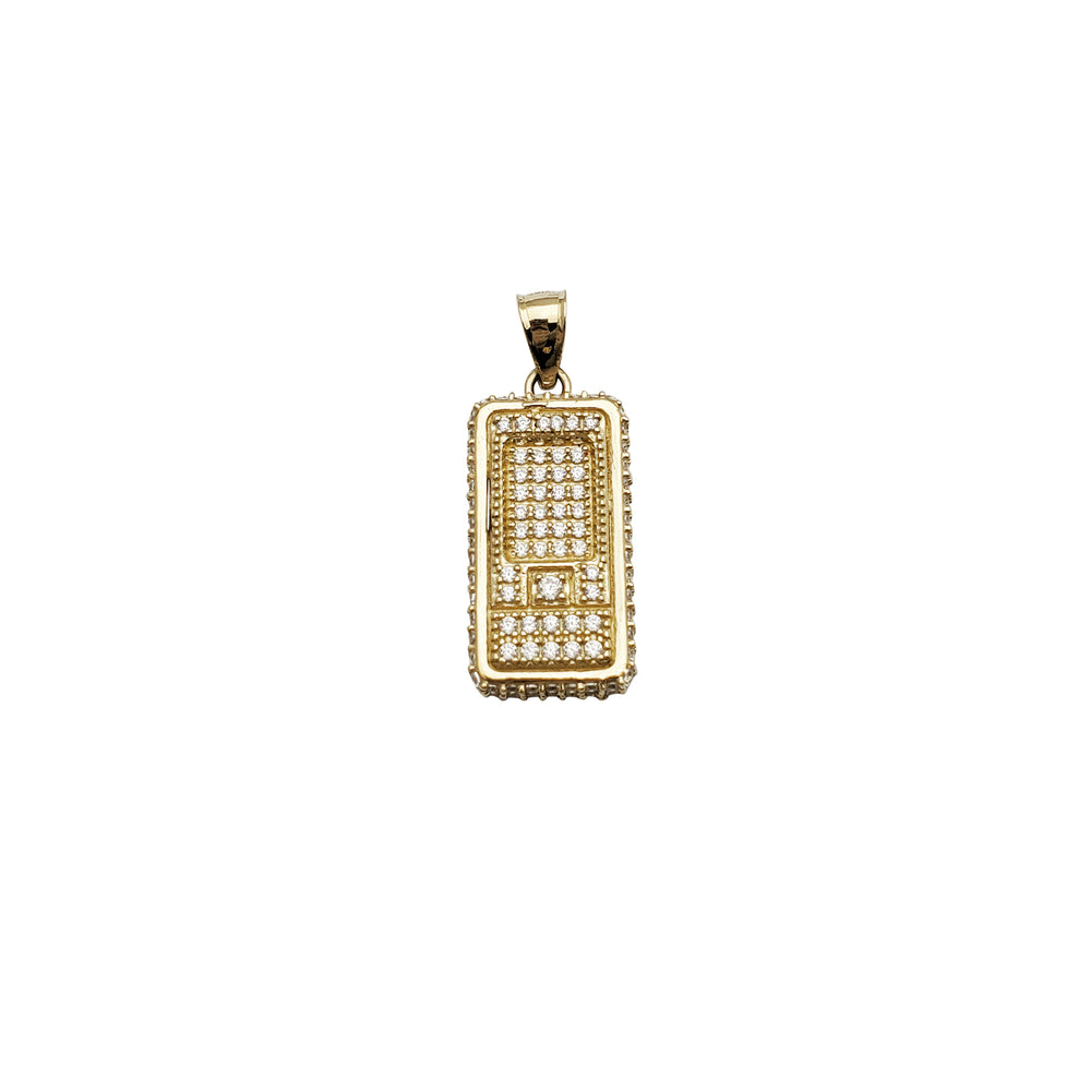 Old School Phone CZ Pendant (14K)
