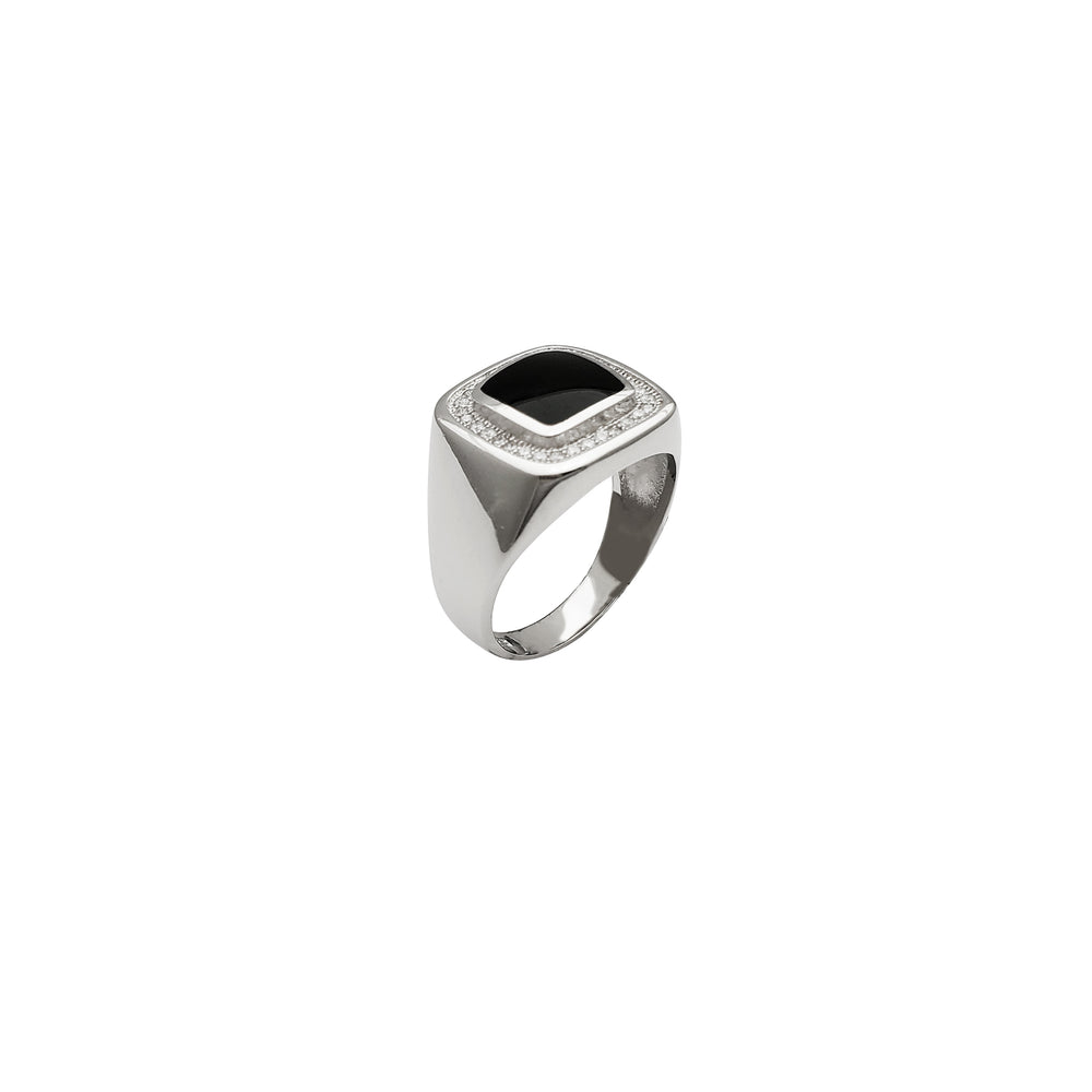 Onyx CZ Ring (Silver)