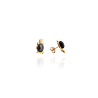 Onyx Shell Turtle Earrings (14K) New York Popular Jewelry