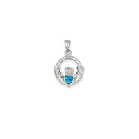 Blue Opal Claddagh Pendant (Silver)