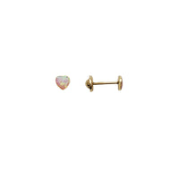 Opal Heart Stud Earrings (14K)