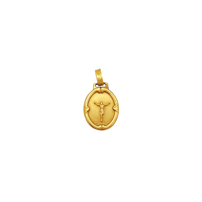 Open Arm Jesus Oval Medallion Pendant (18K) Popular Jewelry New York