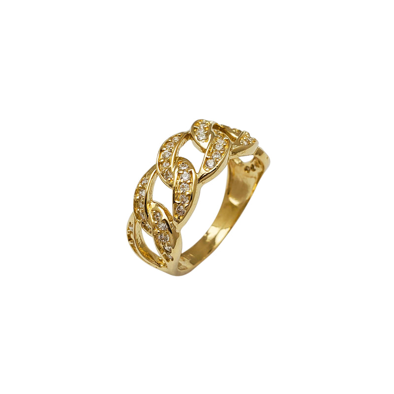 Open Cuban CZ Style Ring (14K) Popular Jewelry New York