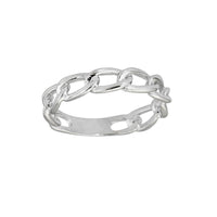 Offener Ring im kubanischen Stil (Silber) Popular Jewelry New York