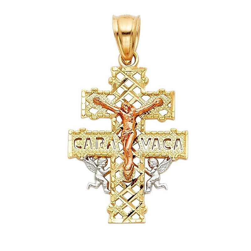 Ornate Caravaca Jesus Cross Pendant (14K)