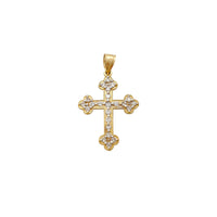 Orthodox Budded Stone-Set Cross Pendant (14K) Popular Jewelry New York