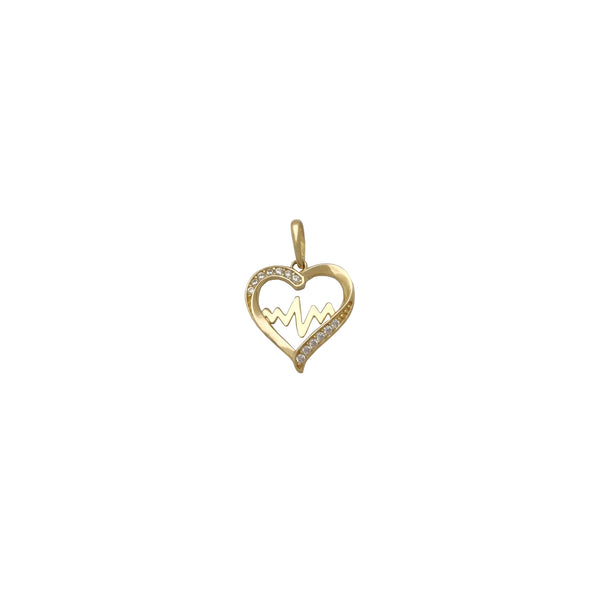 Outline Heart Beat Pendant (14K) Popular Jewelry New York