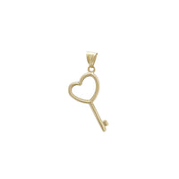 Outline Heart Skeleton Key Pendant (14K) Popular Jewelry New York