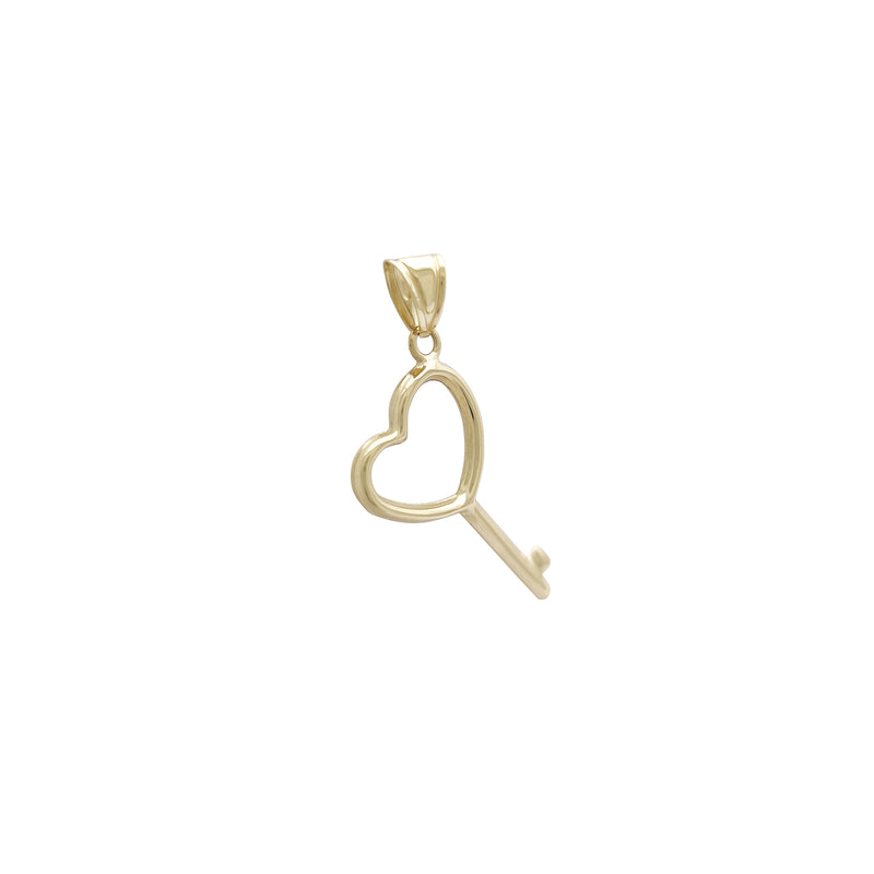 Outline Heart Skeleton Key Pendant (14K) Popular Jewelry New York