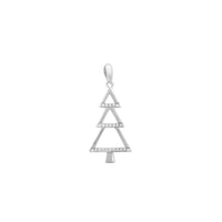 Outline Pave Christmas Tree Pendant (Silver) Popular Jewelry New York