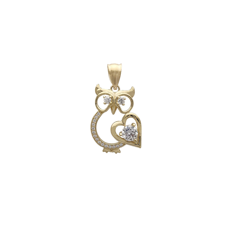 Outlined Owl CZ Pendant (14K) Popular Jewelry New York