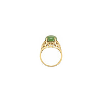 Oval Nephrite Jade Openwork Ring (14K) setting - Popular Jewelry - New York