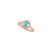 Oval Turquoise Double Snake Ring rose (14K) diagonal - Popular Jewelry - نیو یارک