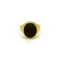Ovale zwarte onyx ring (14K) Popular Jewelry New York