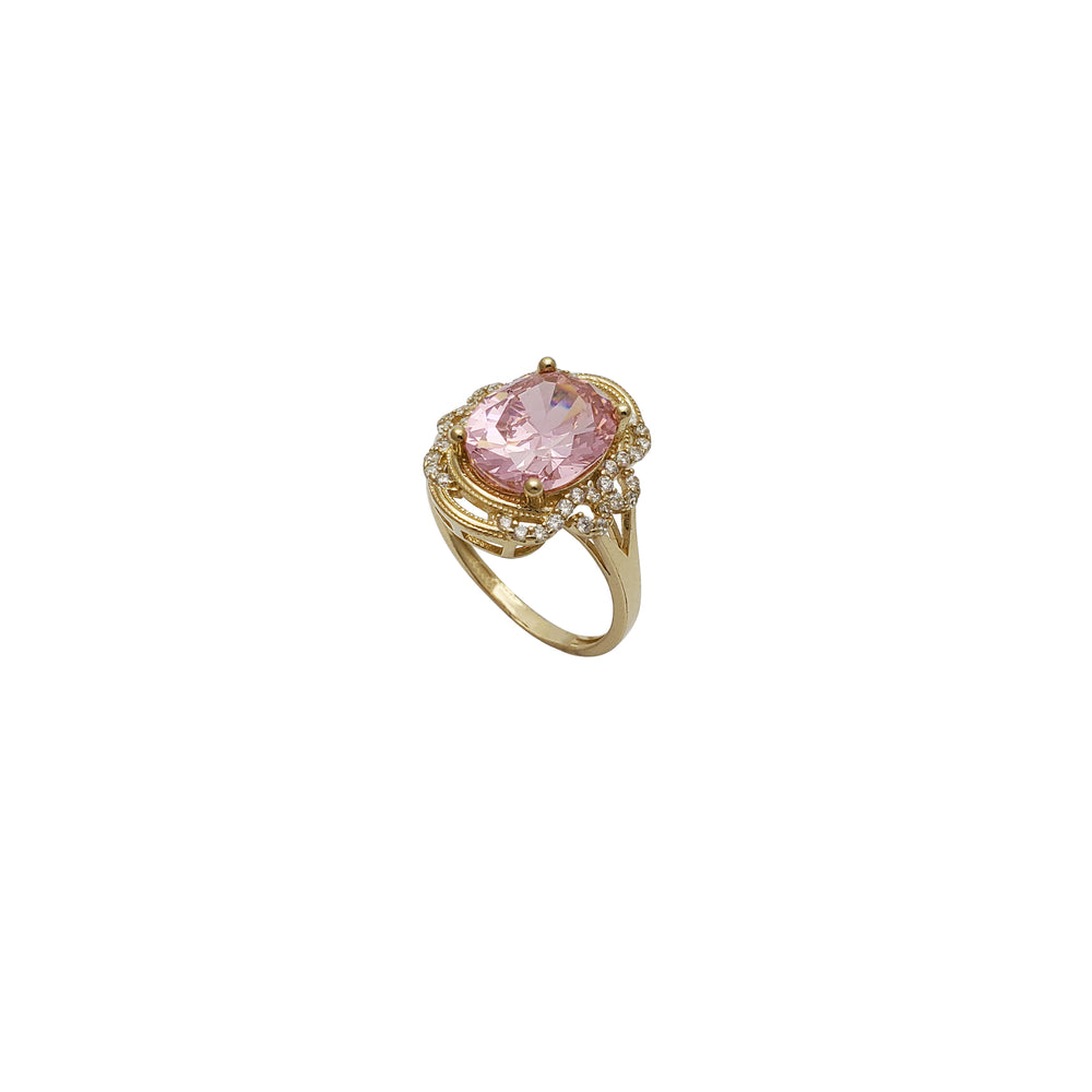 Oval Gemstone CZ Lady Ring 2 (14K)