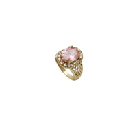 Oval Gemstone CZ Lady Ring (14K)
