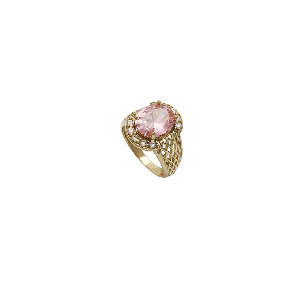 Oval Gemstone CZ Lady Ring (14K)