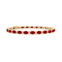 Diamond Oval Ruby Tennis Bracelet (14K).