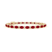 Diamond Oval Ruby Tennis Bracelet (14K)