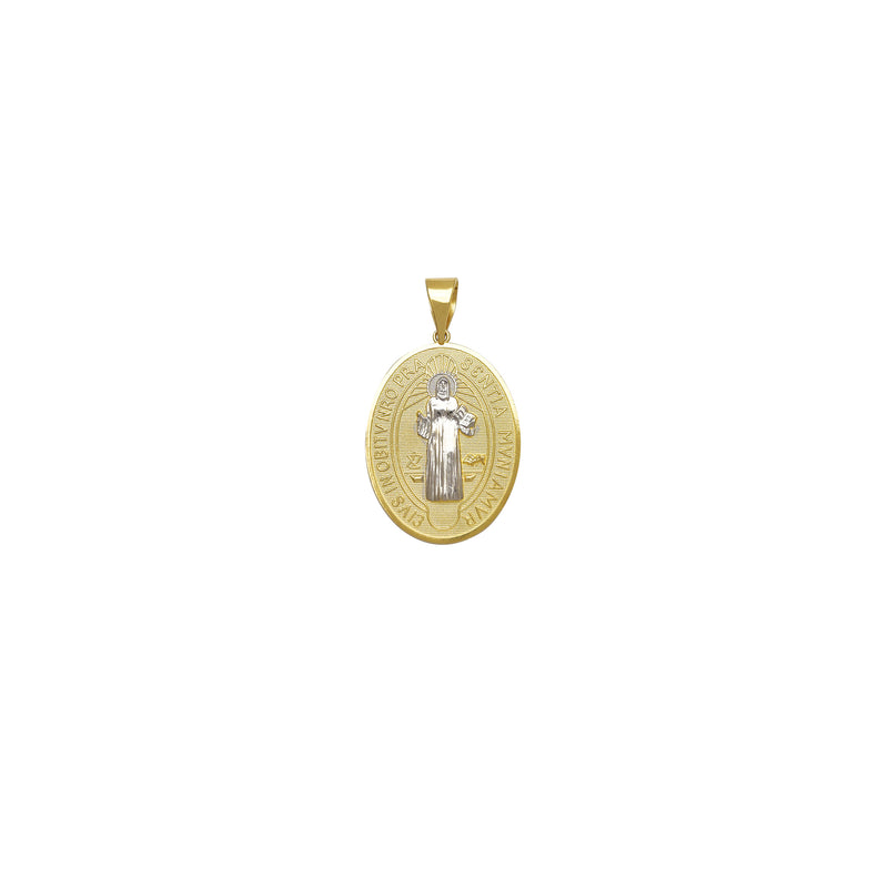 S Size Oval Saint Benedict Medallion Pendant (14K) Popular Jewelry New York