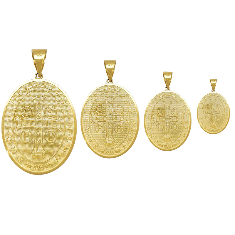 Oval Saint Benedict Medallion Pendant (14K) Popular Jewelry New York