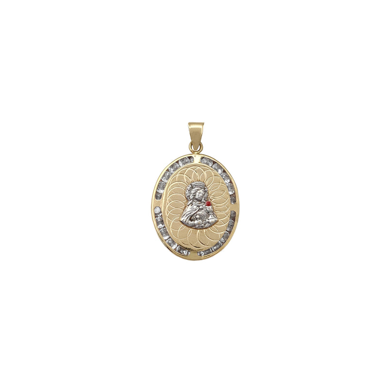 Oval Semi-Icy Saint Barbara Pendant (14K) Popular Jewelry New York