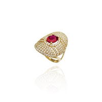 Oval Shielded CZ Ring (14K)