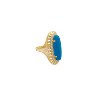 Oval Stone-Set Howlite Ring (14K) Popular Jewelry New York