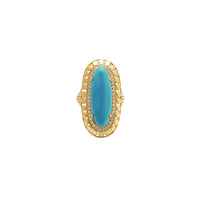 Oval Stone-Set Howlite Ring (14K) Popular Jewelry New York