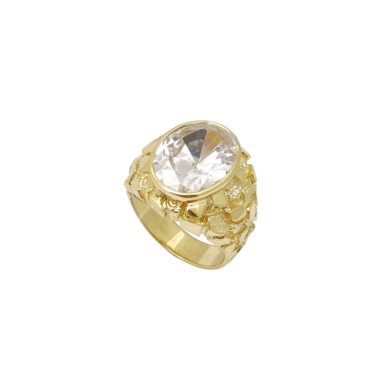 Oval CZ Nugget Ring (14K) Popular Jewelry New York