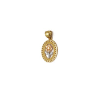 Oval Framed Rose and Vines Pendant (14K) 14 Karat Yellow Gold, White Gold, Rose Gold, Popular Jewelry New York