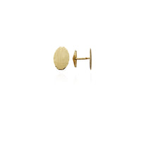 Oval Matte Surfaced Cuff Link (14K) Niu Ioka Popular Jewelry
