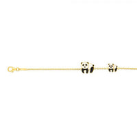 Enamel Panda Bracelet (14K).